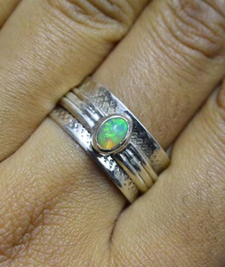 Wholesale Natural Ethiopian <b>Opal</b> 925 Sterling <b>Silver</b> Gemstone <b>Ring</b> Handmade Elegant Fine Jewelry Wedding Gift October Birthstone - Product Image 4