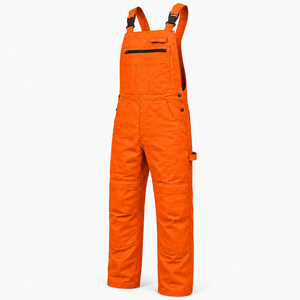 Salopette de travail robuste en sergé de coton pour homme, multi-poches, genoux renforcés, broderie personnalisée, haute qualité, directement de l'usine - Product Image 1