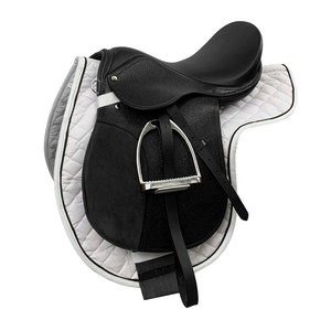 Selle de dressage pour cheval en cuir et bois de qualité supérieure |   Selle d'équitation anglaise en cuir |   Siège Softy avec quincaillerie nickelée - Product Image 1