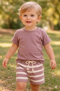 Ensemble haut et bas pour bébé garçon 100% coton biologique, personnalisé, doux, respirant, respectueux de la peau, vêtements pour nourrissons, tenue confortable pour tous les jours - Product Image 2