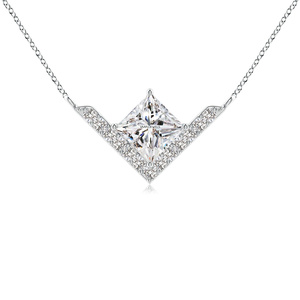 จี้เพชรทรงปรินเซสคัทสำหรับผู้หญิง ทอง 10K 14K 18K เงิน 925 935 ประดับเพชร พร้อมใบรับรอง IGI เครื่องประดับแต่งงานสุดหรู - Product Image 3