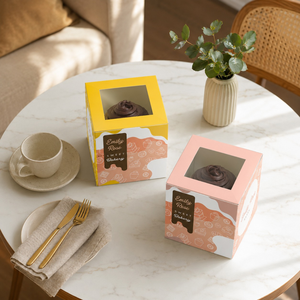 Custom Printed Cupcake Packaging <b>Box</b> | Bakery Pastry <b>Cookie</b> Moon Cake Gift <b>Box</b> with Window for Muffins Desserts and Packaging - Product Image 4