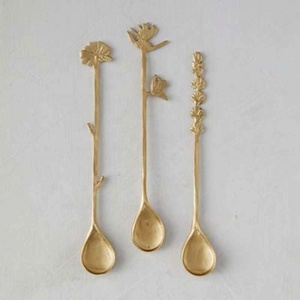 Juego de cubiertos de acero inoxidable de oro mate real de alta calidad, mango de diseño de alfabeto único, cocina Vintage ecológica para la escuela trasera - Product Image 5