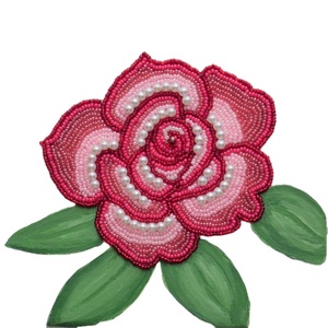 Colourful Embroidered Beadwork Table Mat in a Unique Garden Design Rectangular <b>Placemat</b> for Spring Summer Entertaining Outdoor - Product Image 3