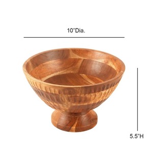 Tazón de ensalada de madera hecho a mano, diseño Wabi Sabi, acabado natural sin recubrimiento, para servir en fiestas. - Product Image 6
