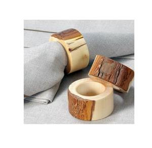 Anneau de serviette en bois d'oiseau, décoration de table en bois de manguier, accessoire de table écologique pour la maison et les fêtes - Product Image 3