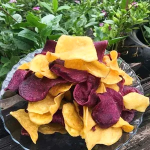 Vente en gros de patates douces jaunes séchées et de bâtonnets de patates douces violettes séchées ou de tranches croustillantes bon marché du Vietnam