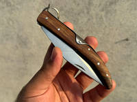Couteau pliant professionnel pas cher en acier carbone forgé Damas avec verrou de sécurité, OEM/ODM, manche ergonomique en bois, vente en gros EDC
