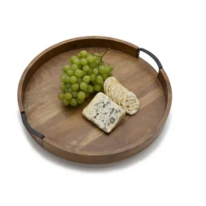 Plateau de service de luxe en bois massif de manguier, plateau de petit-déjeuner de luxe en bois, sûr et de qualité supérieure, Zahid Exports - Product Image 4