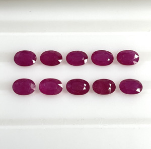 100% Natural Fine Quality Mozambique <b>Ruby</b> Heat 5x7mm Calibrated Oval Cut Reddish Pink Color Loose Gemstone for Making Jewellery - Product Image 2