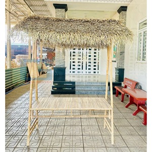 VIETNAM CRAFT Bamboo Framed Outdoor Storage Cabinet Rack with Grass Roof Shelves for Display <b>Bar</b> Shed & Storage - Product Image 1