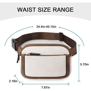 Durable PU Leather Belt Bag with Zipper Closure Spacious Storage & Compact Crossbody Design for Travel & Outdoor Use - Product Image 2