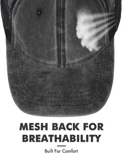 Casquette de baseball vintage en maille lavée, réglable, style trucker, pour hommes, fabriquée au Vietnam – Idéale pour le sport et la course à pied - Product Image 6