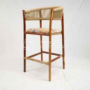 เก้าอี้บาร์ทรงสูงฐานไม้มะม่วงแท้ ดีไซน์หรูหราทันสมัยปี 2026 สไตล์นอร์ดิก สำหรับเคาน์เตอร์ครัว เป็นมิตรกับสิ่งแวดล้อม - Product Image 3