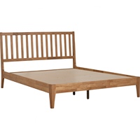 Base de Cama Queen de Madera de Teca Sólida NESTHOUZ con Cabecera Moderna de Listones, Muebles para Dormitorio Interior