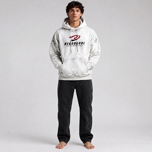 Sudadera con Capucha Vintage para Hombre, Efecto Lavado, Corte Holgado, Algodón, Estilo Casual, Ropa Diaria - Product Image 5