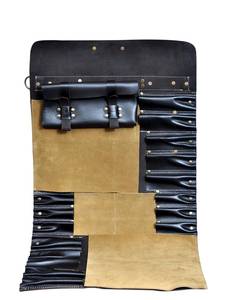 Genuine Leather Knife <b>Roll</b> Culinary Knife Organizer <b>Bag</b> Chef Equipment Storage Travel Case Holder LKR-0319 - Product Image 1