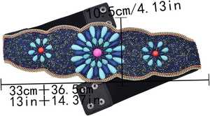 Ceinture de mode brodée haut de gamme avec détails miroir et perles pour un style ethnique et western – Ceinture ethnique élégante - Product Image 4