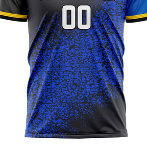 Maillots de football unisexes à col rond et manches courtes, imprimés avec nom et numéro, vente en gros, fabriqués en usine, personnalisables - Product Image 2