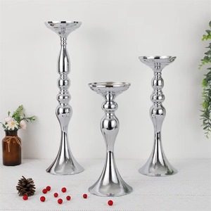 Golden Brass Candlestick Holders Set of 3 Tiered Decorative Home Wedding Table Centerpiece - Product Image 2