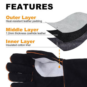 Gants de soudage en cuir durables de qualité supérieure, tendance et performants, avec écran tactile et protection thermique pour une utilisation en extérieur, pour soudeurs TIG/MIG - Product Image 4