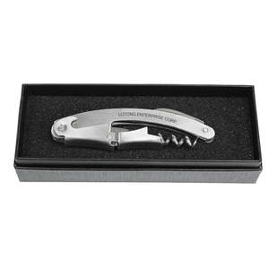 Ouvre-bouteille manuel sophistiqué en acier inoxydable avec double point d'ancrage et coffret cadeau pour les voyages et les événements - Product Image 1