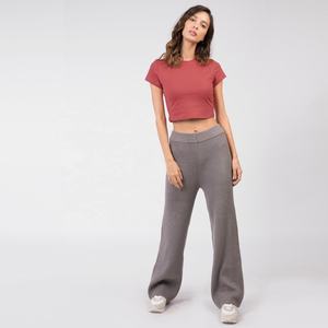 Jersey recortado informal para mujer, Top corto de Yoga para entrenamiento, ropa deportiva holgada de manga corta, colección de verano al por mayor - Product Image 1