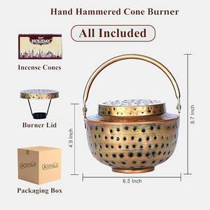 Brûleur d'encens Bakhoor en métal organique écologique élégant, design arabe pour le bois d'Oud, parfum d'intérieur, style islamique - Product Image 2