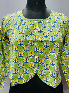เสื้อแขนกุดคอวีพิมพ์ลายดอกไม้สไตล์ญี่ปุ่นผ้าฝ้าย 100% คุณภาพสูงเป็นมิตรกับสิ่งแวดล้อมสำหรับผู้หญิง - Product Image 4