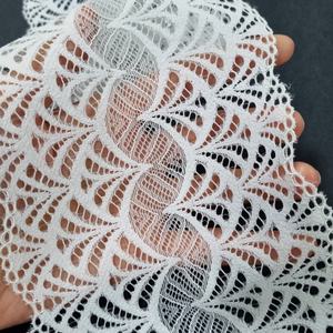 Cinta Elástica de Encaje Geométrico Festoneado de Nylon y Spandex de 13.5cm, Banda de Encaje Elástica de Punto por Urdimbre para Lencería y Sujetadores - Product Image 5