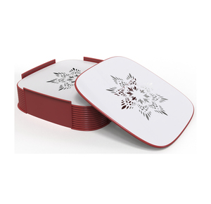 Designer <b>Drink</b> Protection <b>Coaster</b> Set with Decorative Surface and Organized Holder - Product Image 6