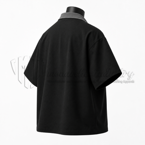 เสื้อแจ็คเก็ตผู้ชายสีดำแขนสั้นแบบซิป คอปกคอร์ดูรอย สไตล์ลำลอง รับผลิตตามแบบ OEM ODM ขายส่ง - Product Image 4