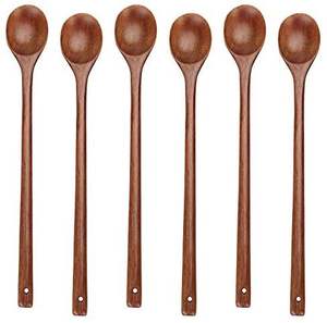 Cuillère à soupe et à riz en bois de teck écologique, faite à la main, cadeau d'affaires vintage, petite louche à thé et café à long manche, qualité alimentaire - Product Image 4