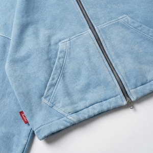 Vente en gros de sweat-shirts à capuche courts bleu clair |   Sweat à capuche oversize en molleton athlétique |   Sweat-shirt streetwear OEM - Product Image 4