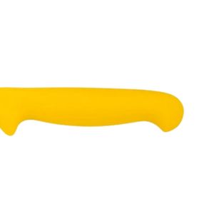 Couteaux à découper longs à manche jaune avec lame étroite droite argentée, poignée incurvée et protège-doigts pour la découpe de viande et l'utilisation en cuisine - Product Image 5