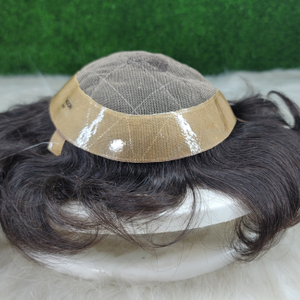 Octagon Skin Premium Quality Men's Toupee Hair System Peluca con malla frontal francesa Nudos en V Cuerpo indio Recto Onda profunda Remy - Product Image 5