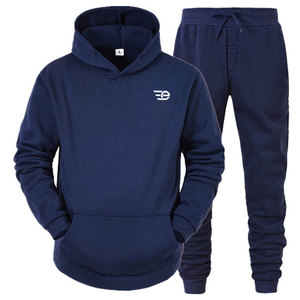 Conjunto Deportivo Informal de Invierno para Hombre con Capucha, Diseño Sólido, Corte Regular, 100% Algodón, Transpirable, de Secado Rápido, Ecológico, para Uso Diario - Product Image 1