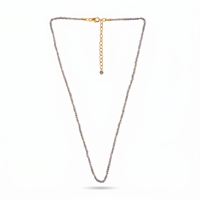 Collier en argent 925 plaqué or avec perles de labradorite, fait main, minimaliste, pour femme, cadeau de bijoux
