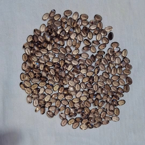 Pierre précieuse naturelle de quartz fumé, taille ovale 6x4mm, en vrac pour la fabrication de bracelets et bijoux faits main - Product Image 2