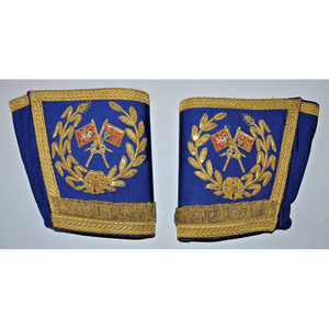 Paire OEM de manchettes de gauntlet maçonniques Grand Standard Bearer, insignes de cérémonie, best-seller, personnalisés, en toile brodée de haute qualité, avec épingle de sûreté 3D - Product Image 6