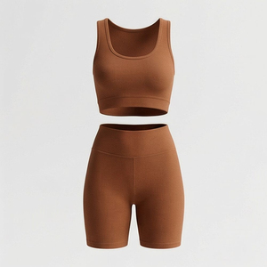 Premium Casual Two Piece Outfit Breathable Top Matching <b>Shorts</b> Comfortable Summer Wear <b>Women</b> Sleeveless <b>Short</b> <b>Set</b> - Product Image 1