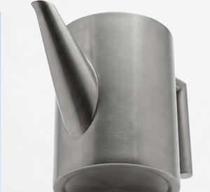 Théière minimaliste en acier inoxydable, théière en métal géométrique moderne avec poignée - Product Image 3