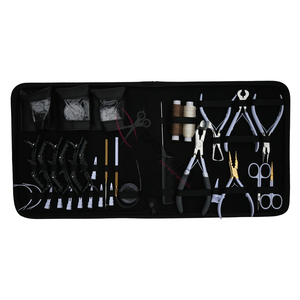 Professional Big Hair Extension Tools Kit with Tape In Plier Micro Bead Remover Crimping Plier Keratin Bond <b>Cutter</b> 4 Beads Box - Product Image 1