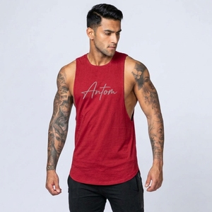 Customizable Breathable Cotton/Bamboo Fiber Tie-Dye Sporty <b>Mens</b> Rib-knit Tank <b>Top</b> Sleeveless Undershirt Crew Neck Singlet <b>Muscle</b> - Product Image 5