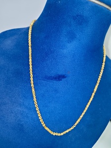 Elegante Cadena de Oro Sólido de 22K con Diseño de Cuerda Trenzada y Detalles de Barril, Collar de Oro Amarillo Auténtico con Sello BIS - Product Image 2