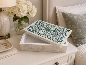 Classic Bone Inlay <b>Storage</b> <b>Box</b> With Detailed Craft Design <b>For</b> Home <b>Decor</b> Bedroom And Personal Organization - Product Image 2