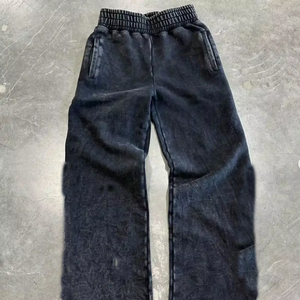 Conjunto Deportivo con Efecto Ácido, Estilo Vintage, Pantalones Deportivos Acampanados con Efecto Desgastado y Sudadera con Cremallera - Product Image 6