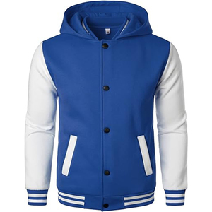 Blousons de baseball pour hommes, mode automne, manches longues, col montant, coupe ample, manteaux décontractés sportifs, sweat-shirts boutonnés - Product Image 4