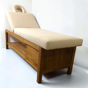 Table de massage moderne en teck massif imperméable avec éponge haute densité et dossier réglable pour hôtels, complexes hôteliers et spas – Mobilier contractuel - Product Image 3
