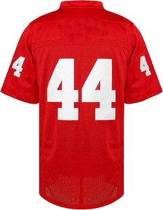 Camiseta de Fútbol Americano Roja Personalizada para Hombre, Cuello en V, Manga Corta, Malla Transpirable, Número 44 Impreso, Ropa Deportiva de Equipo - Product Image 3